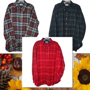 VTG Pendleton Flannel Wool Button Down Fireside Shirt Lot Of 3‎ Mens XL Plaid